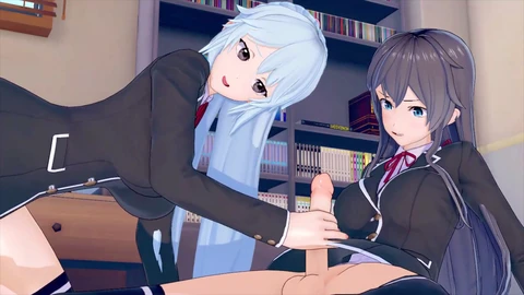 Yukinoshita Yukino und Kawasaki Saki in einem FUTA 3D Hentai-Abenteuer