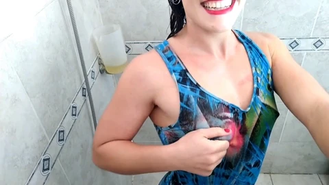 Pee slave, humiliation, shower party