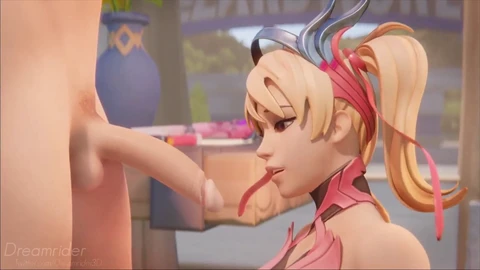 Animated, evil girl, 3d boobs