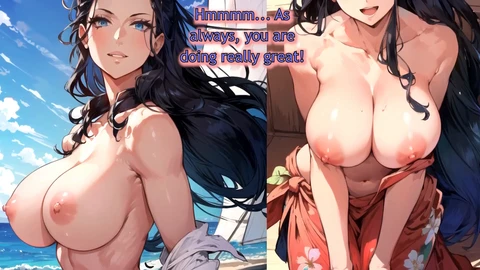 Session de pilonnage illimitée avec Nico Robin - Instruction pour se masturber sur One Piece